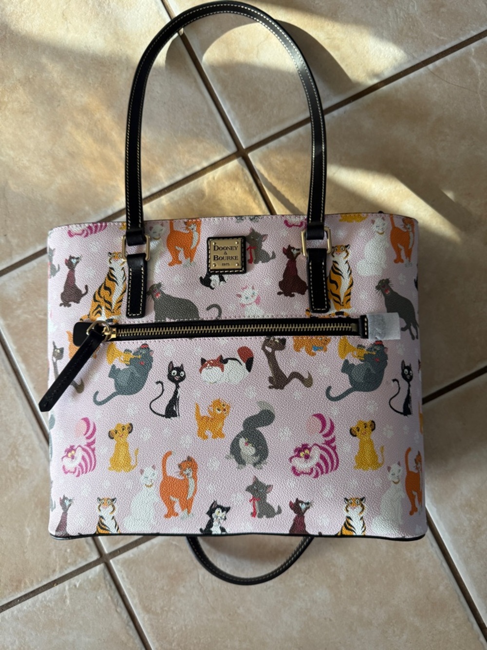 Disney Dooney & Bourke Pink Disney Cats Print Satchel